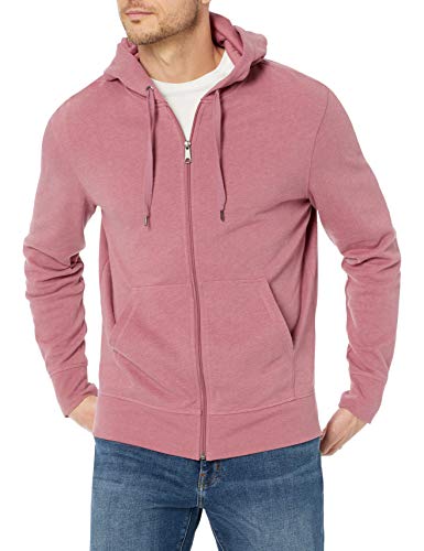 Amazon Essentials Herren Leichter French-Terry-Hoodie Mit Durchgehendem Reißverschluss Und Bequemer Passform, Rosa, L von Amazon Essentials