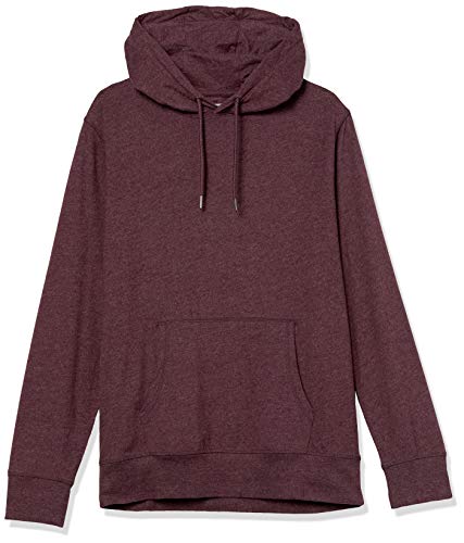 Amazon Essentials Herren Leichter Kapuzenpullover aus Jersey, Burgunderrot, L von Amazon Essentials