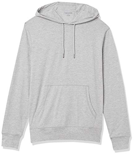 Amazon Essentials Herren Leichter Kapuzenpullover aus Jersey, Mittelgrau Meliert, L von Amazon Essentials