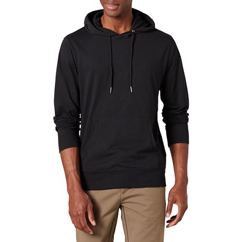 Amazon Essentials Herren Leichter Kapuzenpullover aus Jersey, Schwarz, XXL von Amazon Essentials