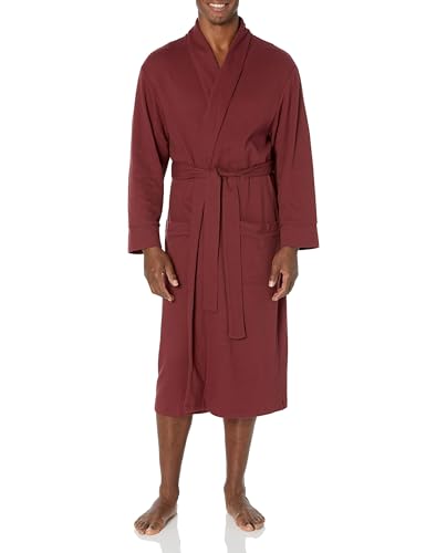 Amazon Essentials Herren Leichter Waffelpiqué-Bademantel (erhältlich in Big & Tall), Sattes Burgunderrot, 6XL Große Größen von Amazon Essentials