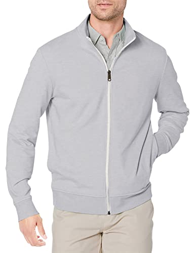 Amazon Essentials Herren Leichtes French-Terry-Sweatshirt mit durchgehendem Reißverschluss, Hellgrau Meliert, XXL von Amazon Essentials