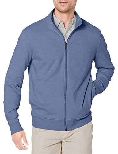 Amazon Essentials Herren Leichtes French-Terry-Sweatshirt mit durchgehendem Reißverschluss, Indigo, XS von Amazon Essentials