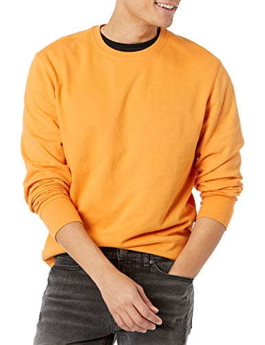 Amazon Essentials Herren Leichtes Langarm-Sweatshirt Aus Frottee Mit Rundhalsausschnitt, Goldgelb, L von Amazon Essentials