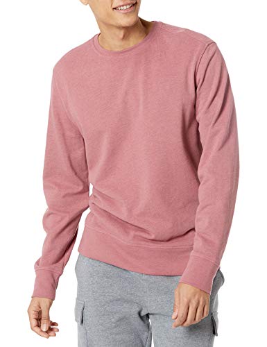 Amazon Essentials Herren Leichtes Sweatshirt aus French Terry mit Rundhalsausschnitt, Rosa, S von Amazon Essentials