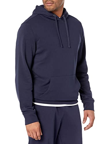 Amazon Essentials Herren Leichtes langärmeliges Frottee-Sweatshirt mit Kapuze (erhältlich in Big & Tall), Marineblau, L von Amazon Essentials