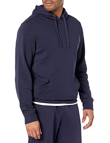 Amazon Essentials Herren Leichtes langärmeliges Frottee-Sweatshirt mit Kapuze (erhältlich in Big & Tall), Marineblau, XS von Amazon Essentials