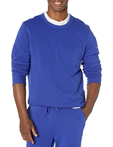 Amazon Essentials Herren Leichtes langärmeliges Frottee-Sweatshirt mit Rundhalsausschnitt (erhältlich in Big & Tall), Königsblau, S von Amazon Essentials