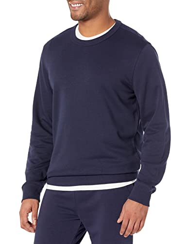 Amazon Essentials Herren Leichtes langärmeliges Frottee-Sweatshirt mit Rundhalsausschnitt (erhältlich in Big & Tall), Marineblau, 4XL Große Größen Tall von Amazon Essentials