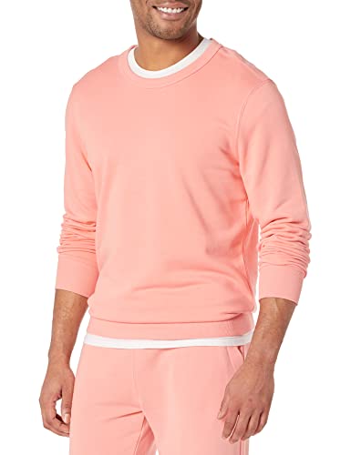 Amazon Essentials Herren Leichtes langärmeliges Frottee-Sweatshirt mit Rundhalsausschnitt (erhältlich in Big & Tall), Pfirsich, L von Amazon Essentials