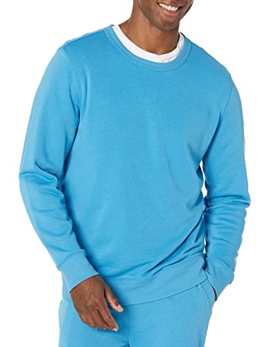 Amazon Essentials Herren Leichtes langärmeliges Frottee-Sweatshirt mit Rundhalsausschnitt (erhältlich in Big & Tall), Türkisblau, 4XL Große Größen Tall von Amazon Essentials