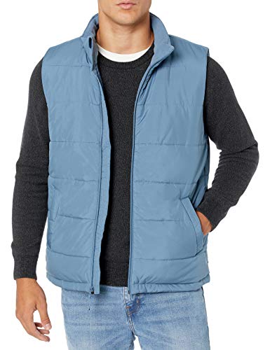Amazon Essentials Herren Mittelschwere Isolierte Daunenweste Mit Fleecefutter, Hellblau, XXL von Amazon Essentials