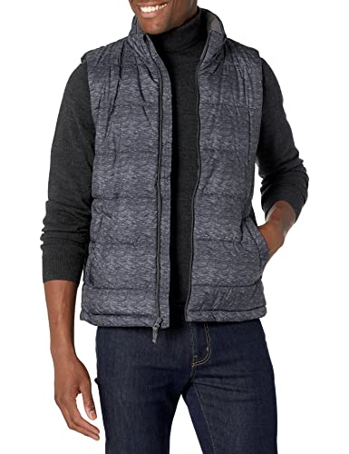 Amazon Essentials Herren Mittelschwere Isolierte Daunenweste Mit Fleecefutter, Dunkelgrau Meliert, XL von Amazon Essentials