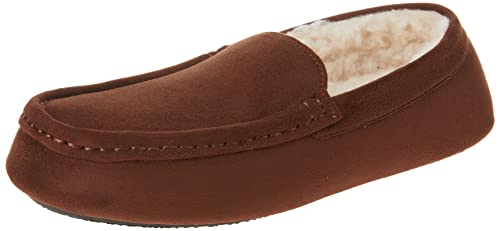 Amazon Essentials Herren Mokassin-Pantoffeln Aus Mikro-Veloursleder, Dunkles Toffee Braun Mikro Wildleder, 39.5 EU von Amazon Essentials