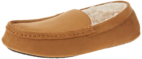 Amazon Essentials Herren Mokassin-Pantoffeln Aus Mikro-Veloursleder, Kamelbraun Mikro Wildleder, 47 EU von Amazon Essentials
