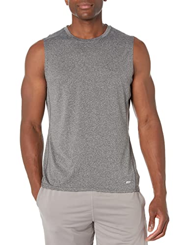 Amazon Essentials Herren Leichtes, Ärmelloses Muskelshirt Aus Schnelltrocknendem Funktionsstretch, Schwarz Heide, XL Amazon Essentials Herren Leichtes, Ärmelloses Muskelshirt Aus Schnelltrocknendem Funktionsstretch, Schwarz Heide, XL von Amazon Essentials