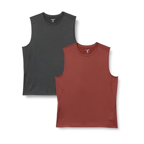 Amazon Essentials Herren Muskel-Tanktop aus Funktionsstretch, 2er-Pack, Graphit Heide/Henna, XS Amazon Essentials Herren Muskel-Tanktop aus Funktionsstretch, 2er-Pack, Graphit Heide/Henna, XS von Amazon Essentials