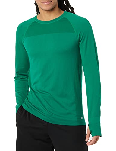 Amazon Essentials Herren Nahtloses, langärmliges Aktiv-T-Shirt, Grün, L von Amazon Essentials