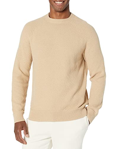 Amazon Essentials Herren Oversize-Pullover mit Rundhalsausschnitt aus strukturierter Baumwolle, Bräunen, 6XL Große Größen Tall von Amazon Essentials