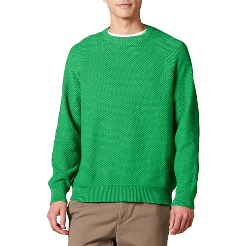 Amazon Essentials Herren Oversize-Pullover mit Rundhalsausschnitt aus strukturierter Baumwolle, Grün, 3XL Große Größen Tall von Amazon Essentials