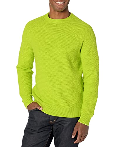 Amazon Essentials Herren Oversize-Pullover mit Rundhalsausschnitt aus strukturierter Baumwolle, Lindgrün, 3XL Große Größen von Amazon Essentials