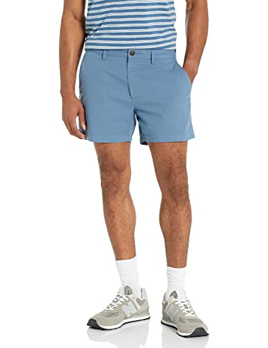 Amazon Essentials Herren Oxford-Shorts aus leichtem bequemem Stretchmaterial 13 cm schmale Passform (zuvor Goodthreads), Blau, 38W von Amazon Essentials