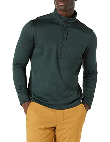 Amazon Essentials Herren Performance-Ski-Midlayer mit Viertel-Reißverschluss, Grün, XL von Amazon Essentials