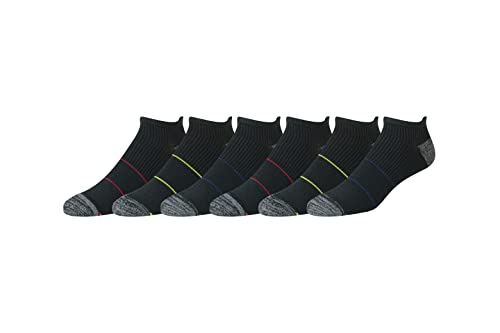 Amazon Essentials Herren Performance Zone Tab-Sportsocken mit Dämpfung, 6 Paar, Schwarz, 38.5-46 von Amazon Essentials