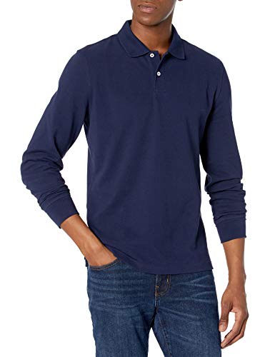Amazon Essentials Herren Piqué-Poloshirt mit Langen Ärmeln in schmaler Passform, Marineblau, XXL Amazon Essentials Herren Piqué-Poloshirt mit Langen Ärmeln in schmaler Passform, Marineblau, XXL von Amazon Essentials