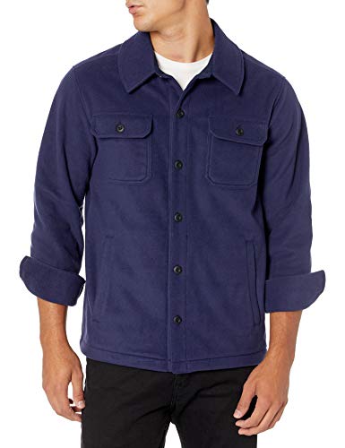 Amazon Essentials Herren Langärmlige Polarfleece-Hemdjacke Für Den Winter, Marineblau, S von Amazon Essentials