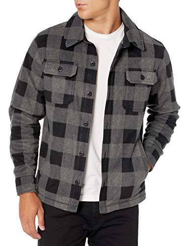 Amazon Essentials Herren Polar-Fleece-Hemdjacke mit Langen Ärmeln, Schwarz Dunkelgrau Buffalokaros, L Amazon Essentials Herren Polar-Fleece-Hemdjacke mit Langen Ärmeln, Schwarz Dunkelgrau Buffalokaros, L von Amazon Essentials