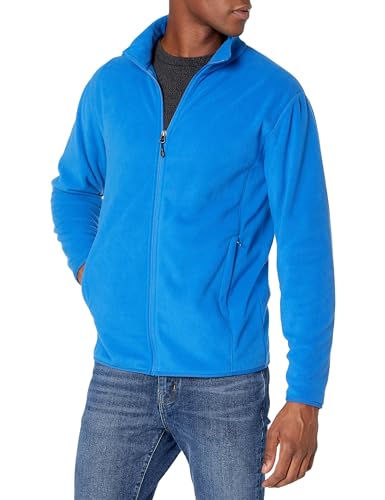 Amazon Essentials Herren Fleecejacke mit durchgehendem Reißverschluss (in Big und Tall erhältlich), Kobaltblau, L von Amazon Essentials