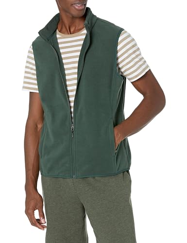 Amazon Essentials Herren Polarfleece-Weste mit durchgehendem Reißverschluss (erhältlich in Big & Tall), Tannengrün, M von Amazon Essentials