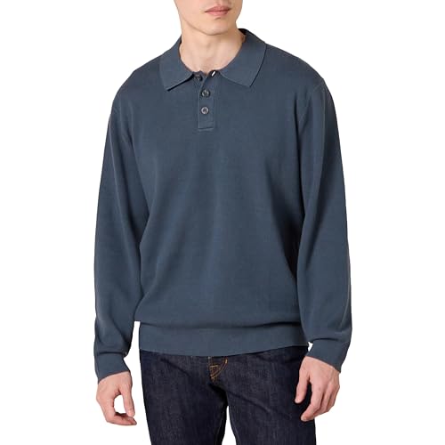 Amazon Essentials Herren Polo-Strickpullover Mit Lockerer Passform, Marineblau, XL von Amazon Essentials