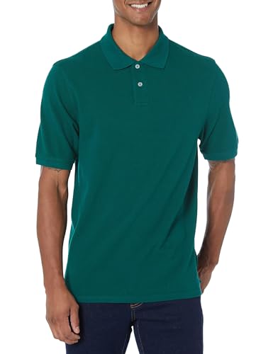 Amazon Essentials Herren Polohemd aus Baumwollpiqué in normaler Passform (erhältlich in Übergrößen), Khakigrün, XXL von Amazon Essentials