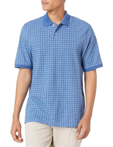 Amazon Essentials Herren Polohemd aus Baumwollpiqué in normaler Passform (erhältlich in Übergrößen), Blau, L von Amazon Essentials