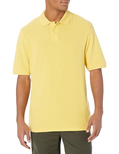 Amazon Essentials Herren Polohemd mit normaler Passform aus Baumwollpiqué (erhältlich in Big & Tall), Gelb, XL von Amazon Essentials