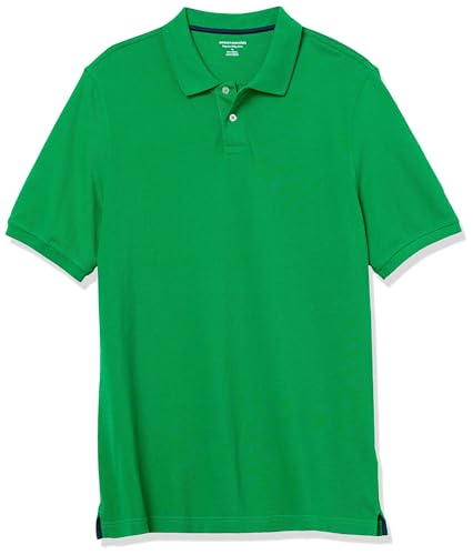 Amazon Essentials Herren Polohemd aus Baumwollpiqué in normaler Passform (erhältlich in Übergrößen), Grün, XS von Amazon Essentials