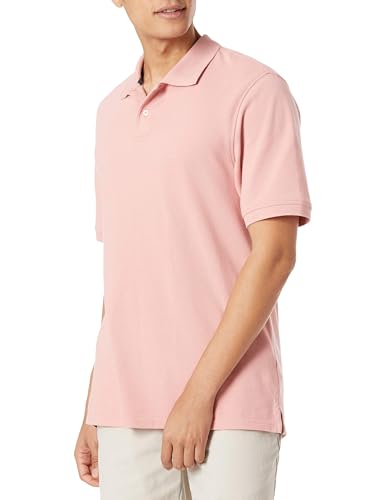 Amazon Essentials Herren Polohemd aus Baumwollpiqué in normaler Passform (erhältlich in Übergrößen), Rosa, XXL von Amazon Essentials
