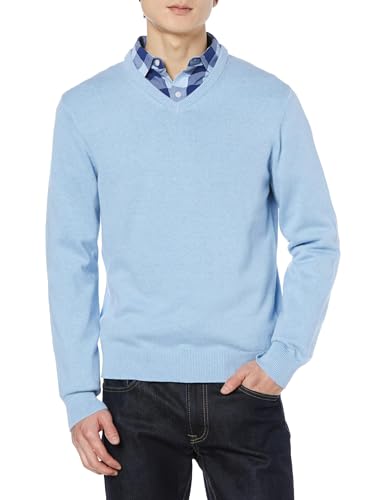 Amazon Essentials Herren Pullover-Pullover Mit V-Ausschnitt (Erhältlich In Groß und Schwer), Hellblau Heidekraut, XS von Amazon Essentials