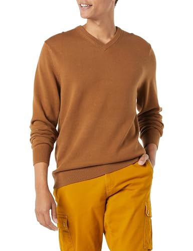 Amazon Essentials Herren Pullover-Pullover Mit V-Ausschnitt (Erhältlich In Groß und Schwer), Toffee Braun, XS von Amazon Essentials
