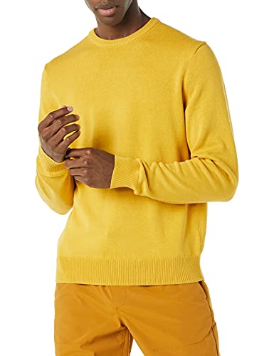 Amazon Essentials Herren Langärmliger Pullover Mit Rundhalsausschnitt, 100% Baumwolle, Erhältlich In Groß Und Schwer, Gold, L von Amazon Essentials