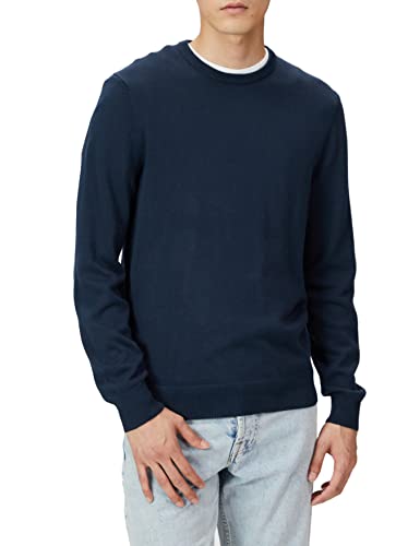 Amazon Essentials Herren Langärmliger Pullover Mit Rundhalsausschnitt, 100% Baumwolle, Erhältlich In Groß Und Schwer, Marineblau, S von Amazon Essentials