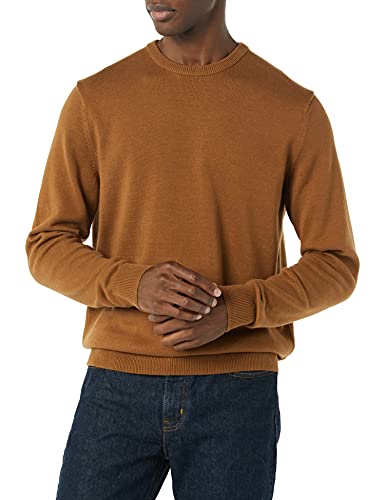 Amazon Essentials Herren Langärmliger Pullover Mit Rundhalsausschnitt, 100% Baumwolle, Erhältlich In Groß Und Schwer, Toffee Braun, L von Amazon Essentials