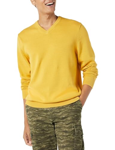 Amazon Essentials Herren Pullover mit V-Ausschnitt (in Übergröße erhältlich), Gold, L von Amazon Essentials