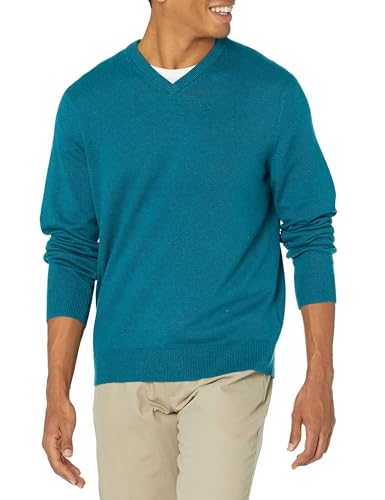 Amazon Essentials Herren Pullover-Pullover Mit V-Ausschnitt (Erhältlich In Groß und Schwer), Grünblau Meliert, XXL von Amazon Essentials