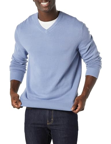 Amazon Essentials Herren Pullover-Pullover Mit V-Ausschnitt (Erhältlich In Groß und Schwer), Hellblau, XXL von Amazon Essentials