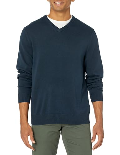 Amazon Essentials Herren Pullover mit V-Ausschnitt (in Übergröße erhältlich), Marineblau, L von Amazon Essentials