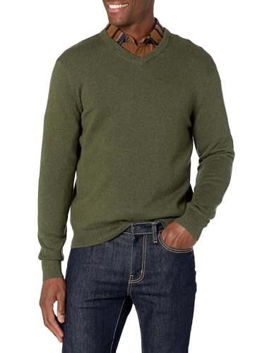 Amazon Essentials Herren Pullover-Pullover Mit V-Ausschnitt (Erhältlich In Groß und Schwer), Olivenheide, XS von Amazon Essentials
