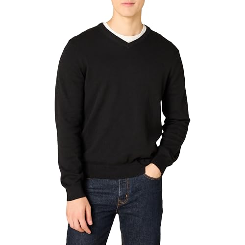 Amazon Essentials Herren Pullover mit V-Ausschnitt (in Übergröße erhältlich), Schwarz, S von Amazon Essentials